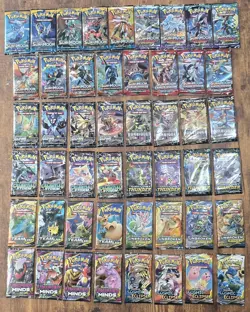 Pokemon Sun & Moon Sealed Booster Pack Lot (48) COMPLETE ART SETS Team Up + More - Image 1
