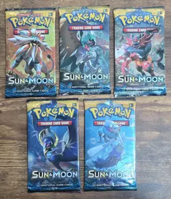 Pokemon Sun & Moon Sealed Booster Pack Lot (48) COMPLETE ART SETS Team Up + More - Image 2