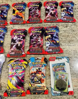 30 Pokemon New Sealed Destined Rivals Hangar Sleeves, W/ Five Full Art Sets - Image 3