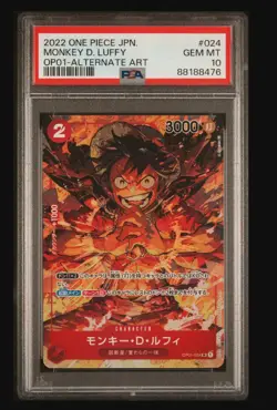 PSA 10 2022 One Piece OP01-024 Monkey D Luffy Alt Art Romance Dawn Japanese - Image 1