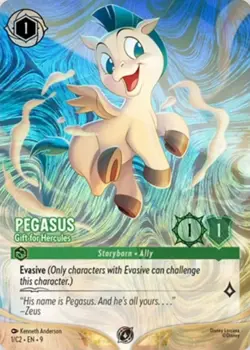 Disney Lorcana Challenge Bologna Pegasus Foil Promo Card 1/C2 EN 9 Foil - Image 1