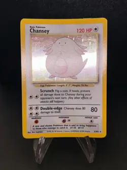 Pokemon Card Chansey 3/102 Set Base Holo Eng Near Mint Old - Image 1