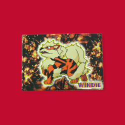ARCANINE (WINDIE)--JAPANESE MEIJI EMBOSSED PROMO FOIL POKEMON CARD - Image 1