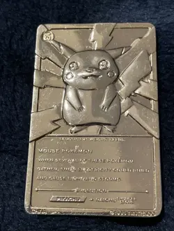 Pikachu Pokemon Card 23k Gold Plated Limited Edition Burger King 1999 Nintendo - Image 2