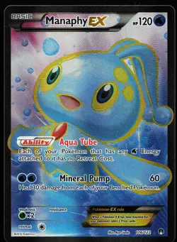 Manaphy EX 116/122 Ultra Rare Full Art XY BREAKpoint Pokemon Card - Image 1
