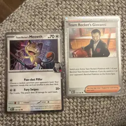 Team Rockets Giovanni 174 & Meowth 149 - Destined Rivals - Cosmos Pokemon Bundle - Image 1