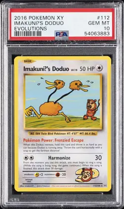 2016 POKEMON XY EVOLUTIONS #112 IMAKUNIU'S DODUO PSA 10 - Image 1
