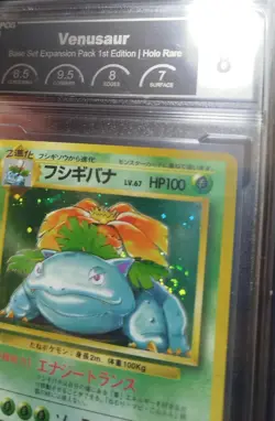 Swirl 1996 PCG 8 Venusaur Holo Base set no rarity symbol Japanese Pokemon psa - Image 3