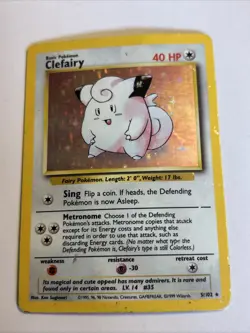 Pokemon Clefairy Base Set 5/102 Holo Rare – MP - SEE PICS FIRST - Image 1