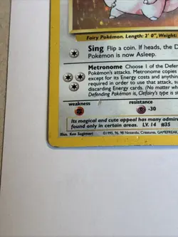 Pokemon Clefairy Base Set 5/102 Holo Rare – MP - SEE PICS FIRST - Image 5
