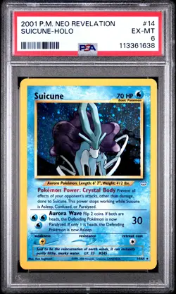 2001 POKEMON NEO REVELATION #14 SUICUNE-HOLO PSA 6 - Image 1