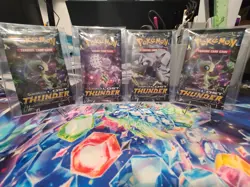 2018 Pokemon Sun & Moon Lost Thunder Booster Pack Lot Of Four (4) Unopened NM/M - Image 1