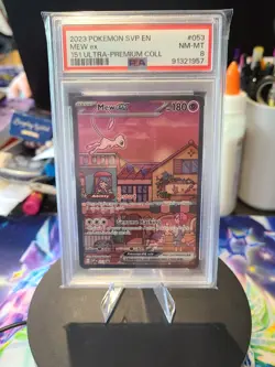 #053 MEW EX 2023 POKEMON SVP EN-SV BLACK STAR PROMO 151 ULTRA-PREM COLL PSA 8 - Image 1