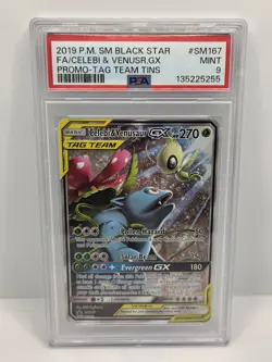 Celebi & Venusaur GX SM167 Holo Black Star Promo Pokemon Tcg PSA Mint 9 - Image 1