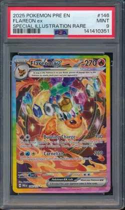 2025 Pokemon Pristmatic Evolutions 146 Flareon ex SIR PSA 9 - Image 1
