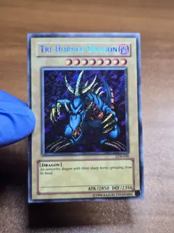 Yugioh: Tri-Horned Dragon - LOB-000 - Secret Rare - Unlimited - LP Holo Bleed - Image 1