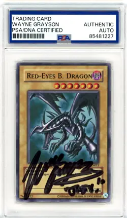 PSA Signed Red-Eyes Black Dragon RP01-EN011 Ultra Rare Wayne Grayson Joey - Image 1