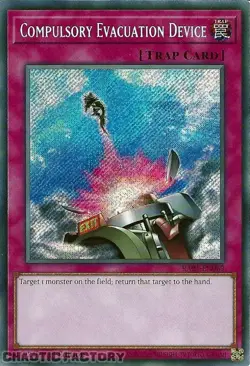 YUGIOH RA01-EN069 Compulsory Evacuation Device Secret Rare 1st Edition NM - Image 1