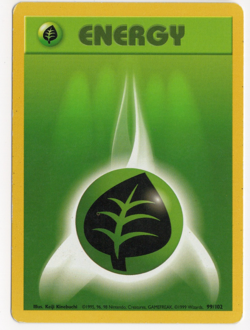 Grass Energy 99/102 Base Set Pokemon Card - Image 1