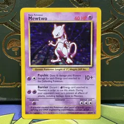 1999 Mewtwo Base Set Holographic 10/102 Pokemon Card LP - Image 1