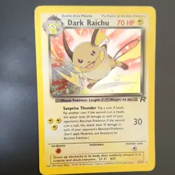 Pokemon Dark Raichu Team Rocket Secret Rare Holo 70 HP Card 83/82 2000 Wizards - Image 1
