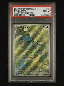 2023 POKEMON MEW EN-151 #166 BULBASAUR ILLUSTRATION RARE PSA 10 - Image 1