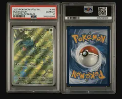 2023 POKEMON MEW EN-151 #166 BULBASAUR ILLUSTRATION RARE PSA 10 - Image 3