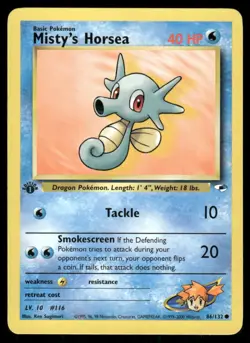 Pokemon Tcg WOTC NM Misty's Horsea [1st Edition] #86 Gym Heroes - Image 1