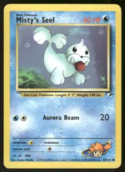 Pokemon Tcg Misty's Seel #88 Pokemon Gym Heroes NM - Image 1