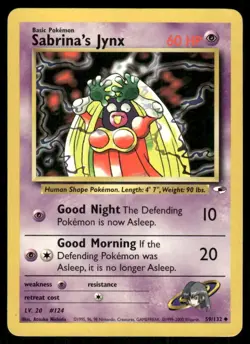 Pokemon Tcg Sabrina's Jynx #59 Pokemon Gym Heroes LP - Image 1