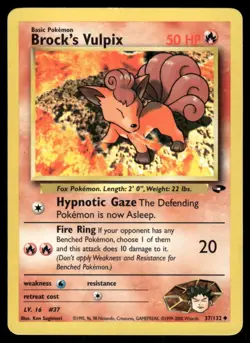 Pokemon Tcg Brock's Vulpix #37 Pokemon Gym Challenge LP - Image 1