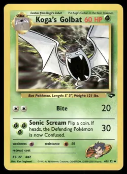 Pokemon Tcg Koga's Golbat #46 Pokemon Gym Challenge LP - Image 1