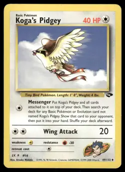 Pokemon Tcg Koga's Pidgey #49 Pokemon Gym Challenge MP - Image 1