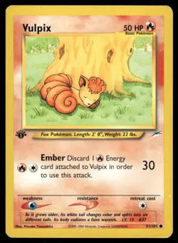 Pokemon Tcg Vulpix [1st Edition] #91 Pokemon Neo Destiny LP - Image 1