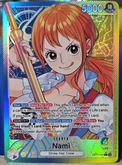 One Piece Nami OP11-041 Leader Alt Art English NM Foil - Fist of Divine Speed - Image 1