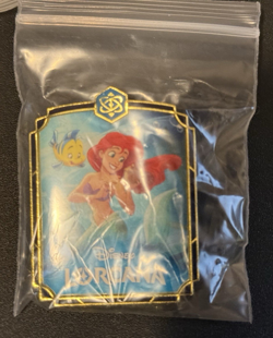 Disney Lorcana Ariel Promo Pin The Little Mermaid Flounder Exclusive Collectible - Image 1