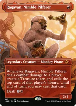 MTG Magic 1 x Ragavan Nimble Pilferer #315 - MH2 Heavily Shuffled Borderless 2/2 - Image 1