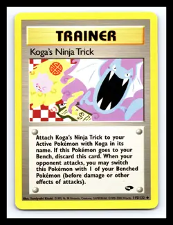 💥 Gym Challenge 115/132 Trainer - Koga's Ninja Trick Pokemon Unlimited Card - Image 1