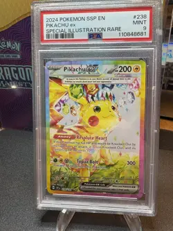 2024 POKEMON SSP EN-SURGING SPARKS PIKACHU EX SPECIAL ILLUSTRATION RARE PSA9 - Image 1