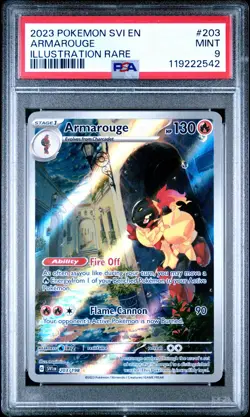 2023 POKEMON SVI EN-SCARLET & VIOLET ILLUSTRATION RARE #203 ARMAROUGE PSA 9 - Image 1
