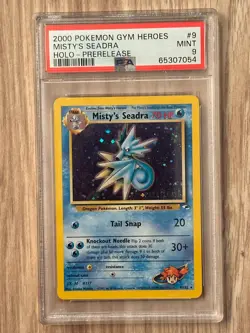 Pokemon Gym Heroes Misty's Seadra Prerelease PSA 9 Certification # 65307054 - Image 1