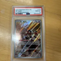 PSA 10 Pokemon 2023 Scarlet Violet 151 #179/165 Mr. Mime Illustration Rare Holo - Image 1