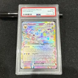 Pokemon Sylveon ex 041/131 Sv: Prismatic Evolutions 2025 PSA 10 Double Rare Holo - Image 1