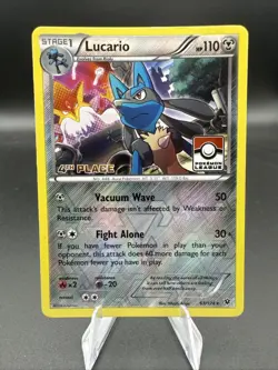 Lucario 63/124 4th Place Pokemon League TCG Fates Collide FCO 2016 NM English - Image 1