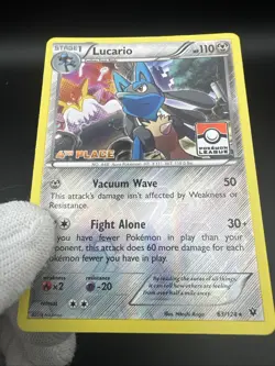 Lucario 63/124 4th Place Pokemon League TCG Fates Collide FCO 2016 NM English - Image 5