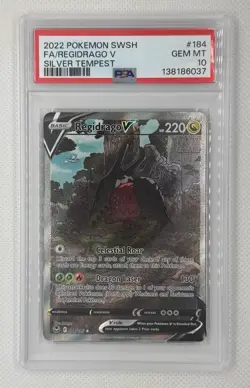 2022 POKEMON SWSH FA/REGIDRAGO V SILVER TEMPEST #184 PSA 10 GEM MT - Image 1