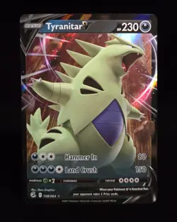 Pokemon TCG - TYRANITAR V - #158 - HOLO ULTRA RARE - FUSION STRIKE 2021 - LP/NM - Image 1