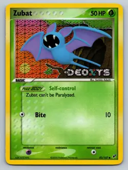 Pokemon TCG - Zubat Deoxys 83/107 Reverse Holo Stamped MP - Image 1