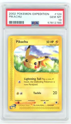 PSA 10 Pikachu 124/165 Expedition Pokemon 2002 - Image 1