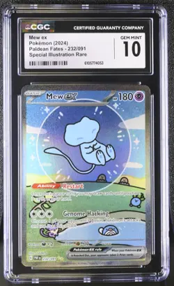 Pokemon CGC 10 Mew ex SIR (Bubble Mew) 232/091 Paldean Fates - Image 1